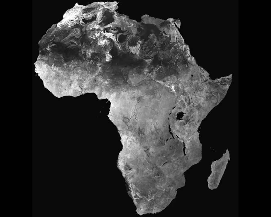 Grayscale Africa map visual